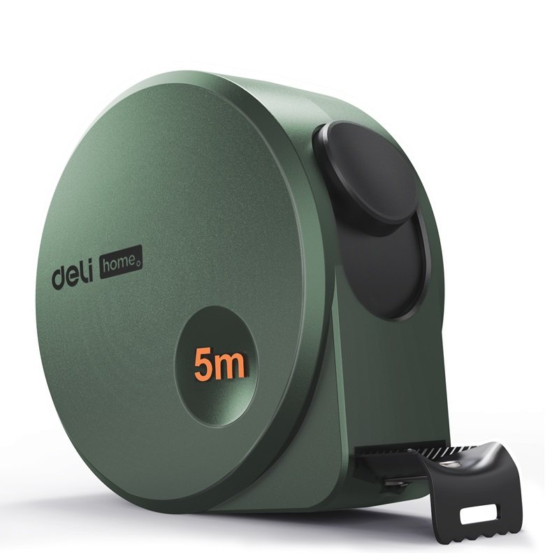 Рулетка DELI home series green ht8519l 5мх19мм, эксклюзивный дизайн, корпус из софттач пластика, противоскользящая резиновая вставка, подарочная упаковка 112897