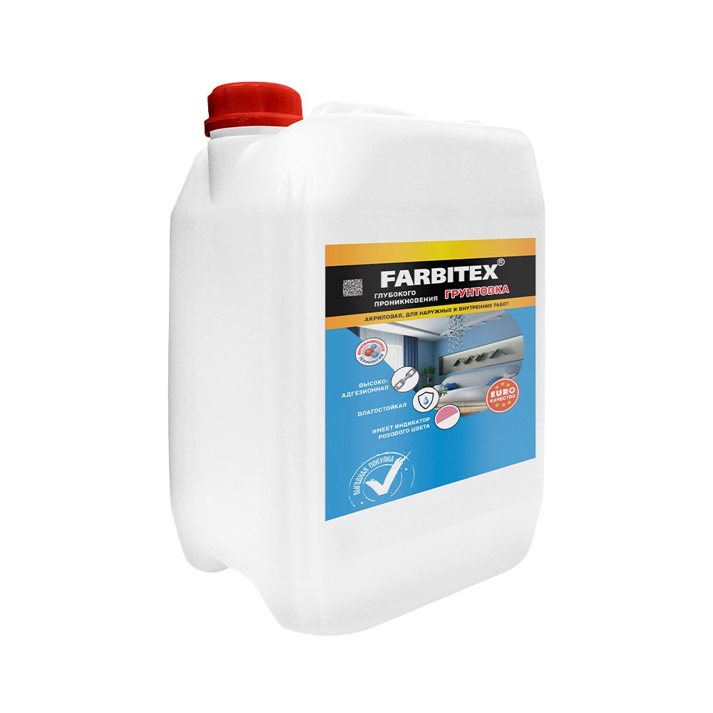 Грунтовка FARBITEX (акриловая, глубокого проникновения, 10 кг) 4300001560