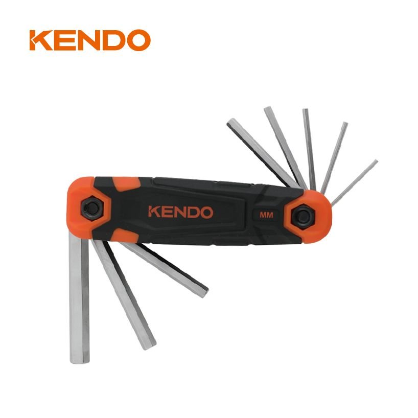Набор складных шестигранных ключей KENDO 1.5, 2, 2.5, 3, 4, 5, 6, 8 мм 20717