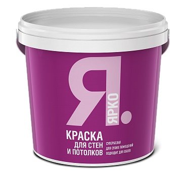 Краска для стен и потолков ЯРКО белая, ведро 1,3 кг О01606.4