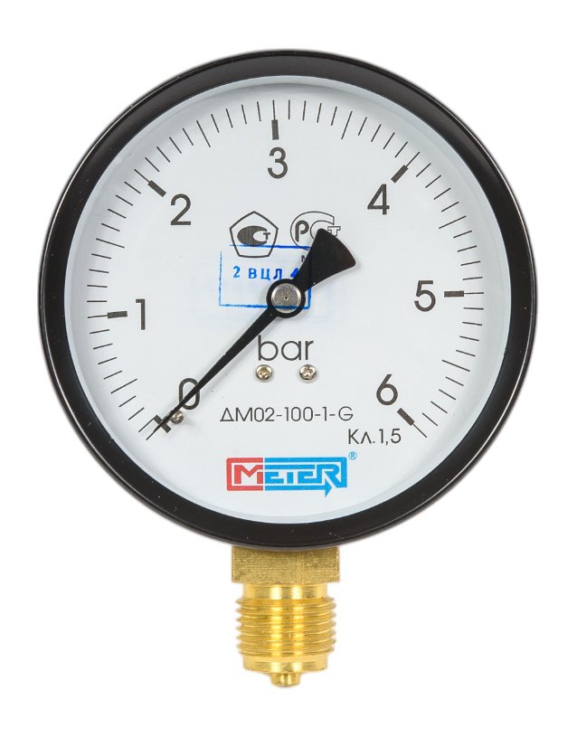 Манометр МЕТЕР ДМ 02-100-1-G Р=0..6 бар, G1/2 кл.1,5 704