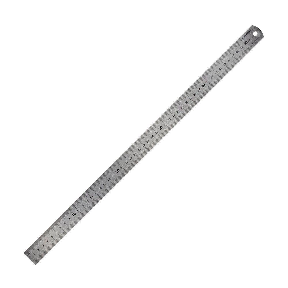 Линейка ШАБАШКА двухсторонняя шкала, нержавеющая сталь, 500 мм 228550