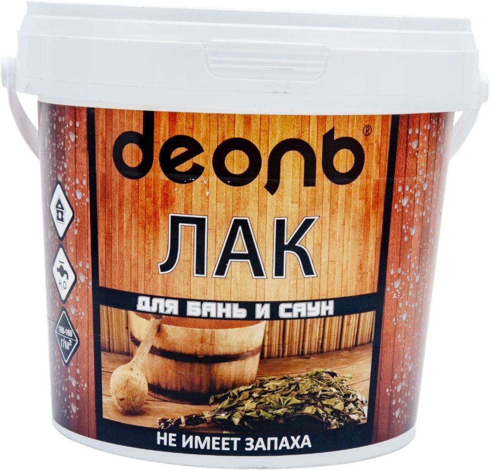 Акриловый лак для бань и саун Деоль глянцевый, 0.9 л 00029290