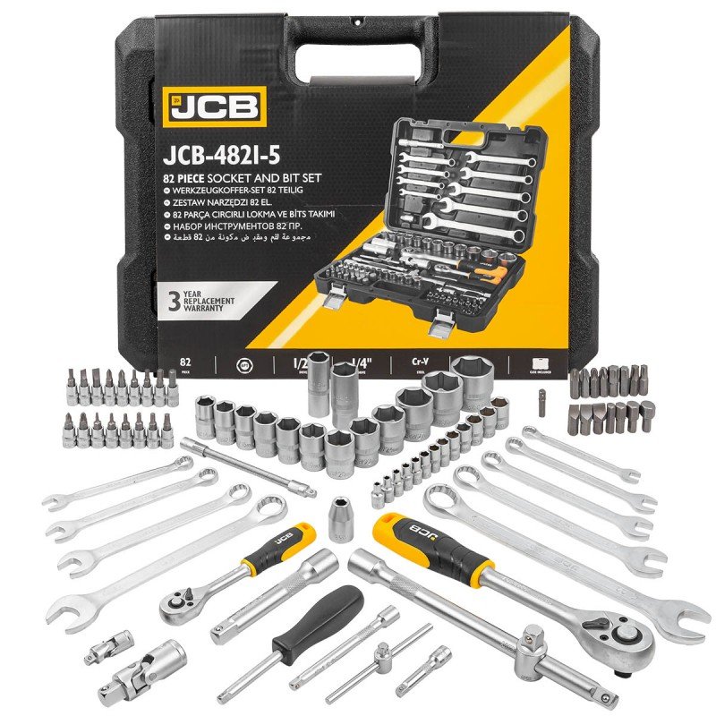 Набор инструментов JCB 82 пр., 1/4', 1/2' ( 6гр.) JCB-4821-5(56913)