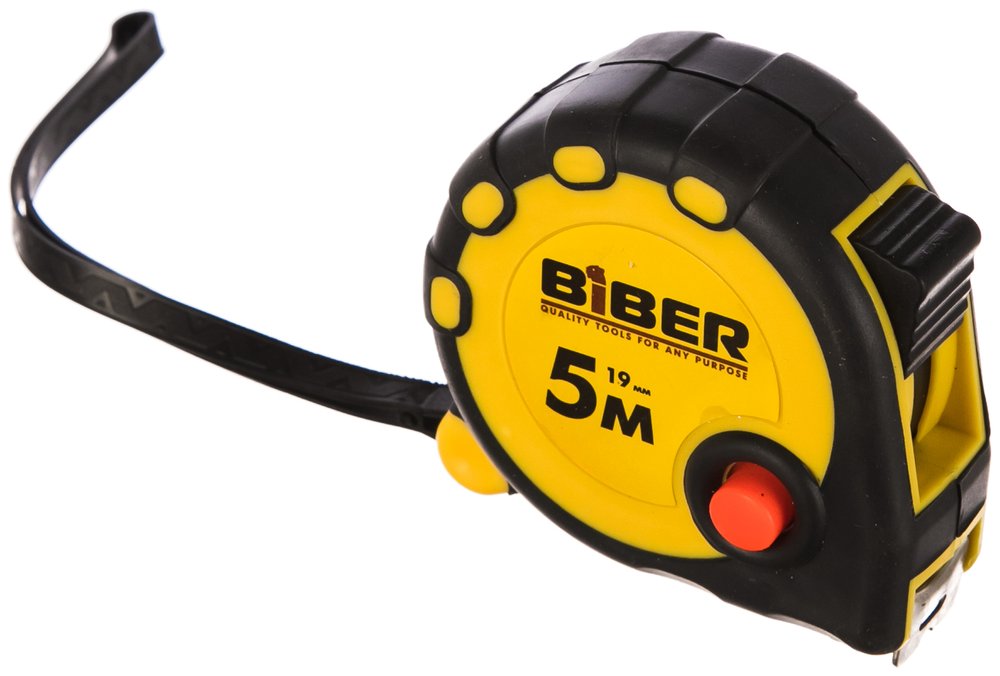 Рулетка (обрезиненный корпус, 5 м х 19 мм) Biber STANDART 40092 тов-173011