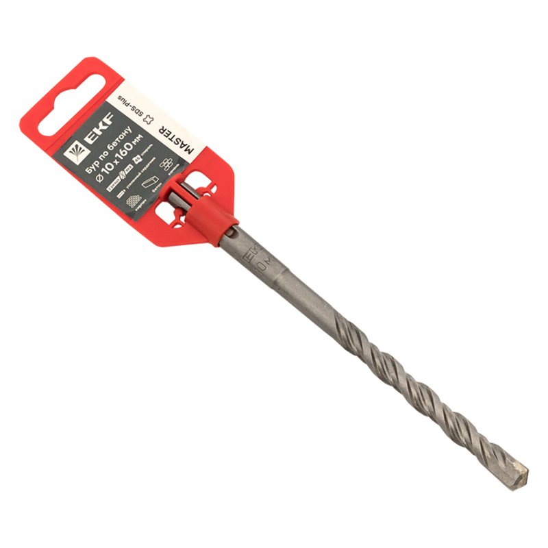 Бур по бетону SDS-plus, 10x160 мм, 2 резца, Master EKF db-10-160-2x4