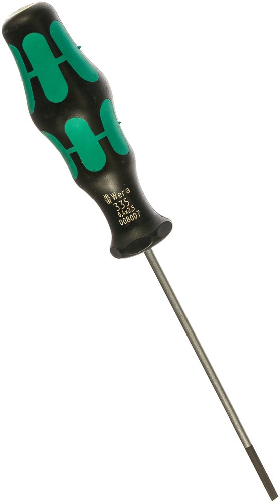 Отвёртка шлицевая Wera, 0,4 х 2,5 х 75 мм, WE-008007