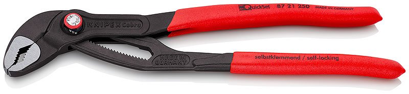 Переставные клещи KNIPEX COBRA QuickSet с фиксатором, быстрая установка, L-250 мм KN-8721250SB