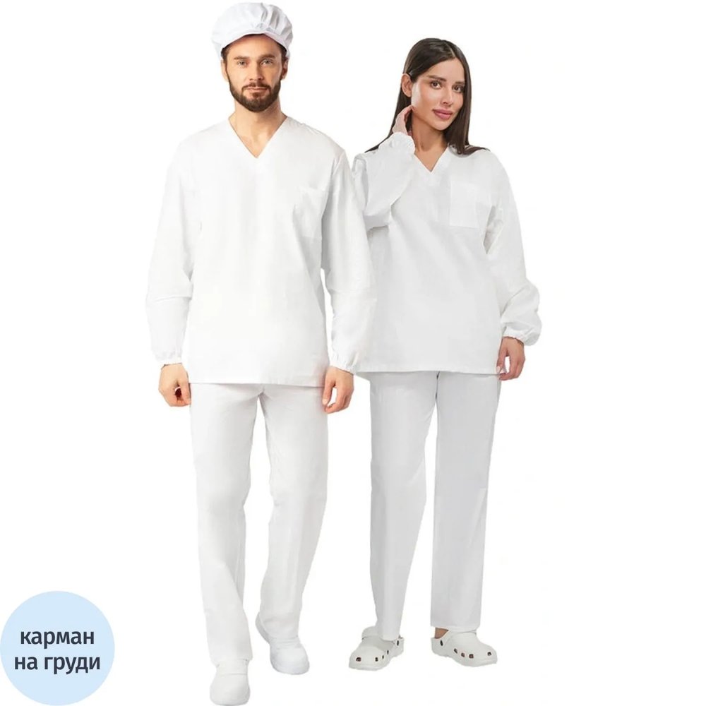 Костюм универсальный (куртка, бр) у05 ДР бел 124-132/182-188