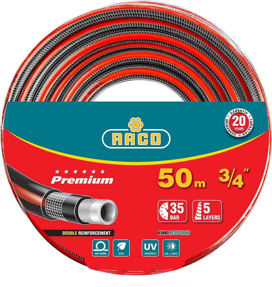 Поливочный армированный 5-ти слойный шланг Raco PREMIUM 3/4'x50м 40300-3/4-50_z01