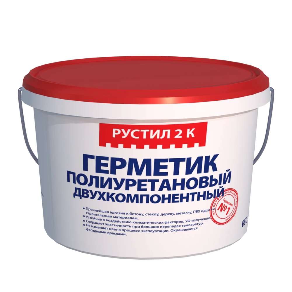 Полиуретановый герметик Рустил 2к, 12,5 кг, белый 61458330