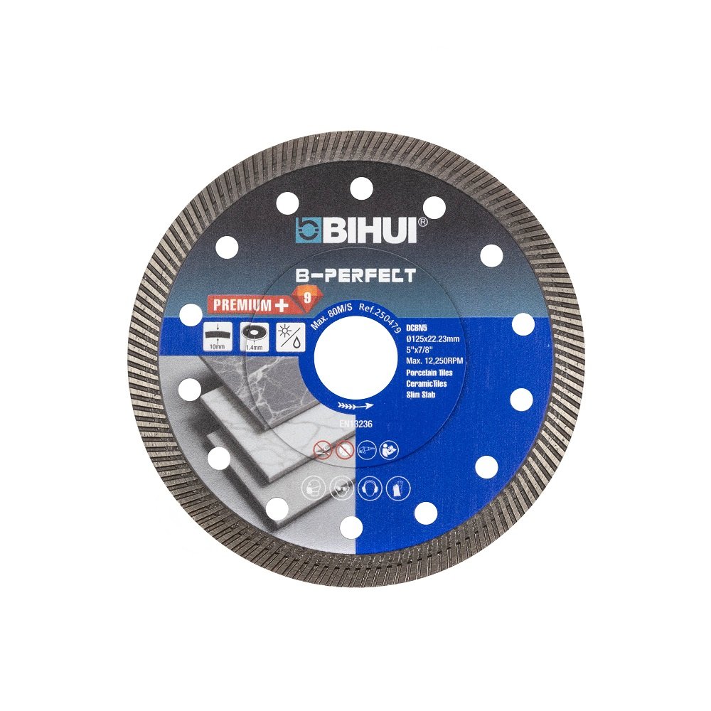 Диск алмазный по керамограниту Super thin turbo 125х22.2 мм BIHUI DCBN5
