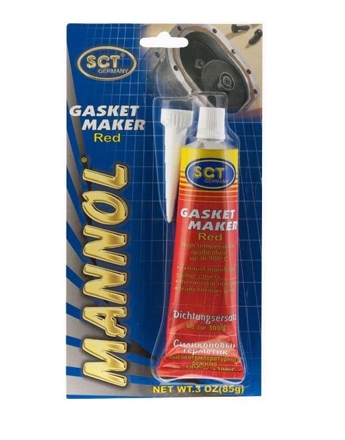 Силиконовый герметик MANNOL Silicone-Gasket rot красный, высокотемпературный, от -50 до +300град.С 2409