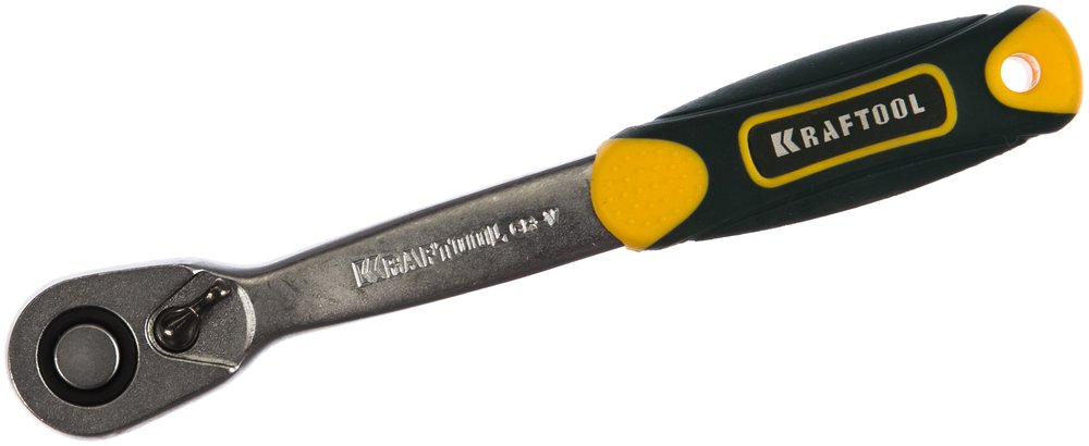 Изогнутая трещотка для торцовых головок 1/4, Сr-V, 72 зубца Kraftool PRO 27795-1/4_z02