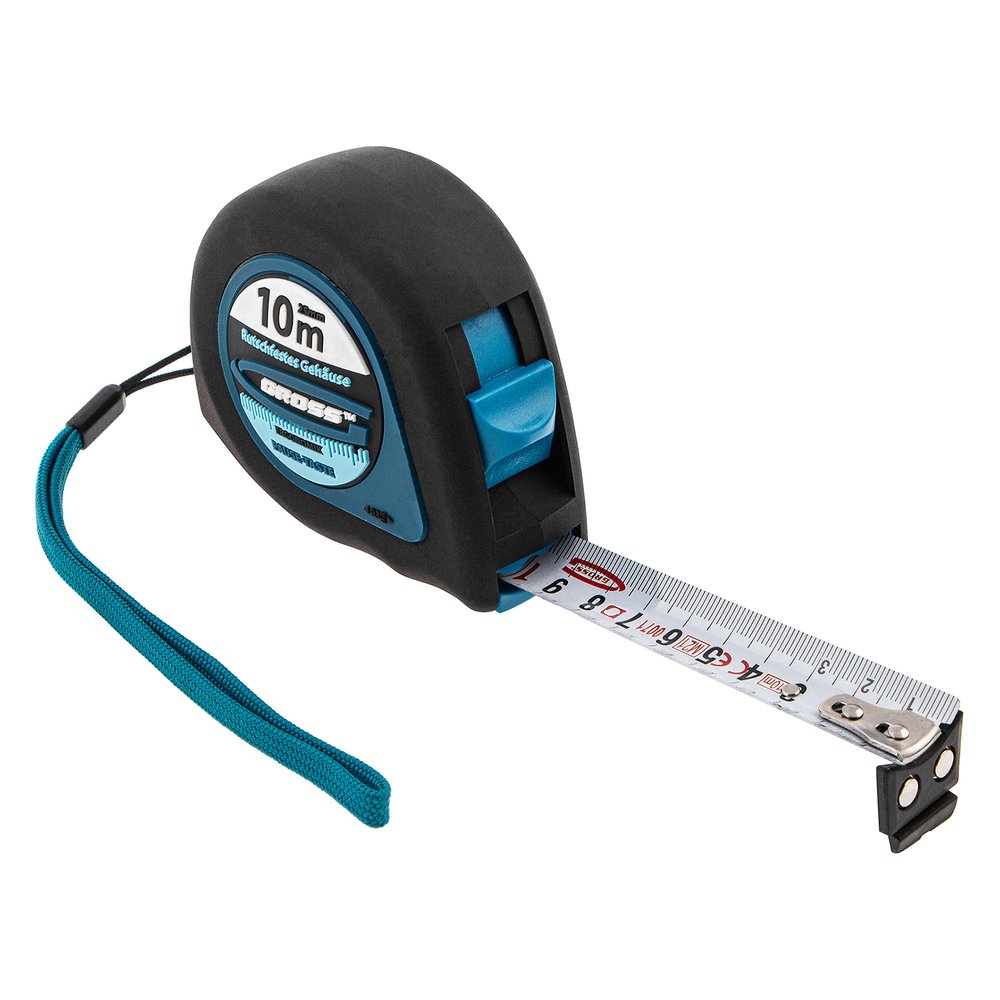 Рулетка GROSS Ergonomisch 10 м x 25 мм, магнитный обрезиненный зацеп 31105