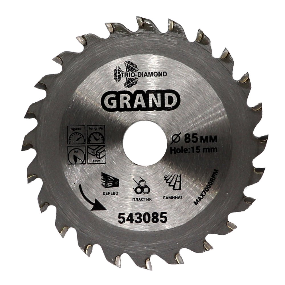 Диск пильный TRIO-DIAMOND 85x15x24T Grand Универсал 543085