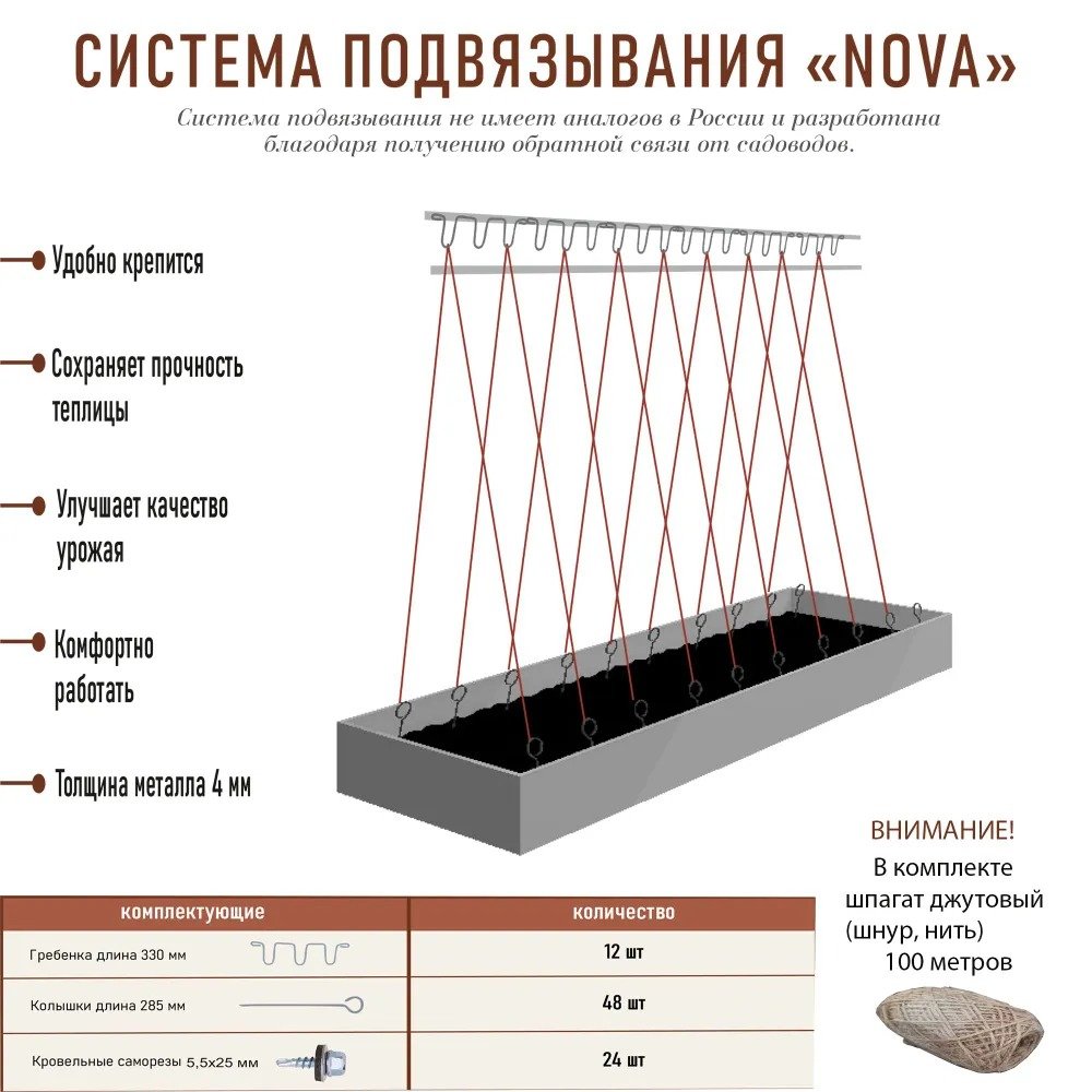 Система подвязвания растений Конструкция Нова Крепче 5062987