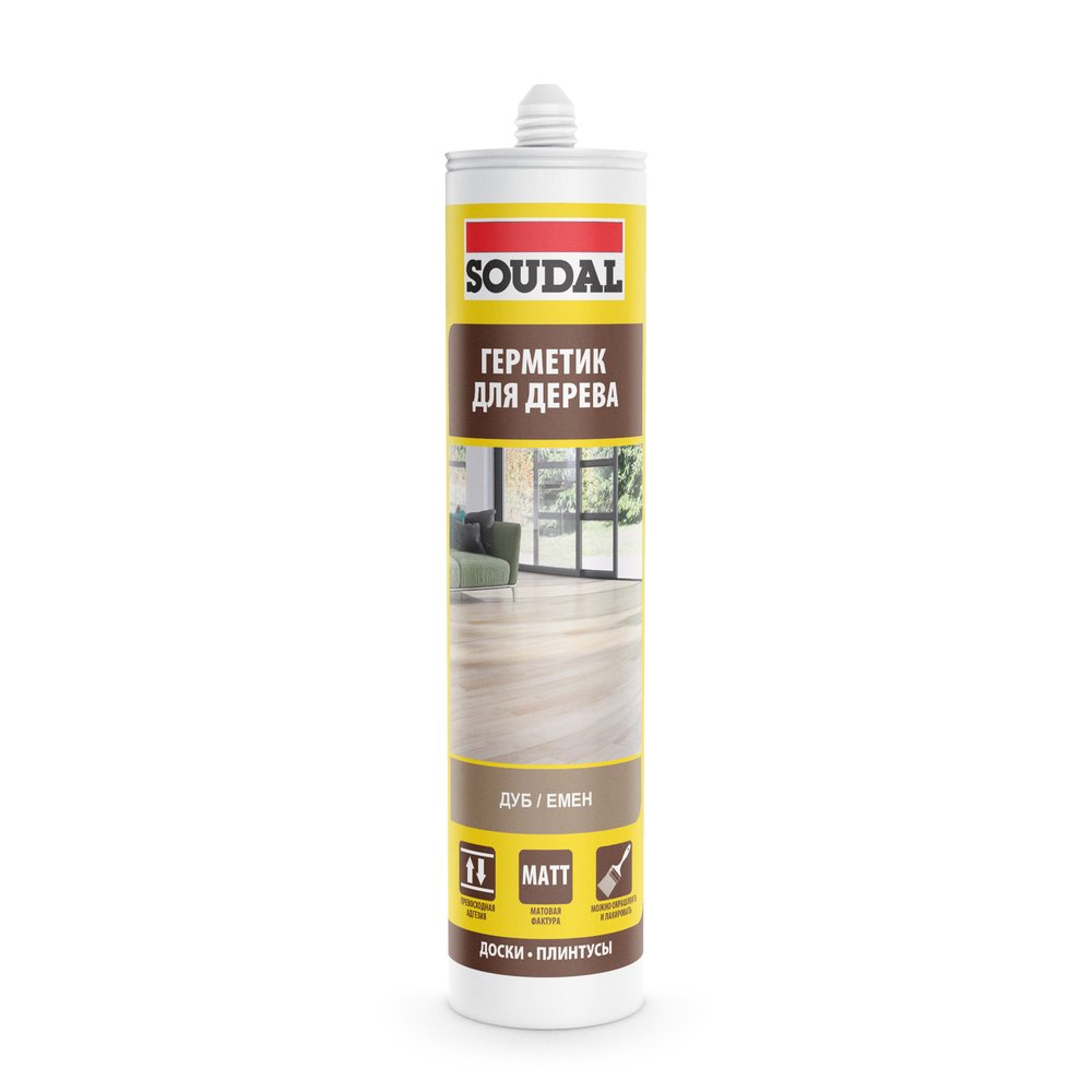 Паркетный акриловый герметик под дуб SOUDAL 111256