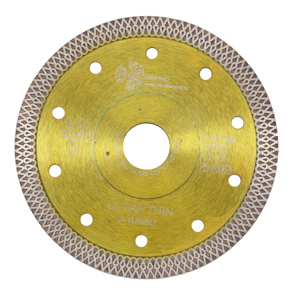 Диск алмазный отрезной TRIO-DIAMOND турбо ультратонкий 125х22.23х1.2 Ultra Thin X-Turbo UTX520