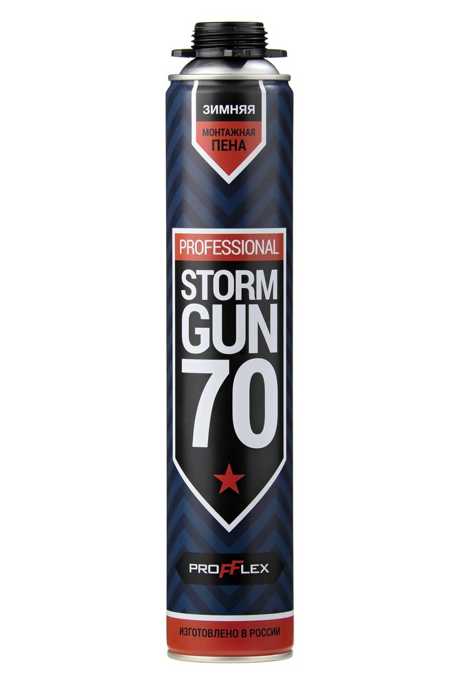 Пена пистолетная монтажная PROFFLEX Storm Gun 70 л зима 850 мл 70107