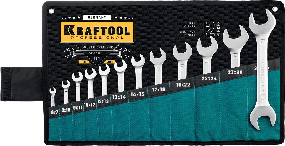 Набор рожковых гаечных ключей Kraftool 12 шт, 6 - 32 мм 27033-H12_z01