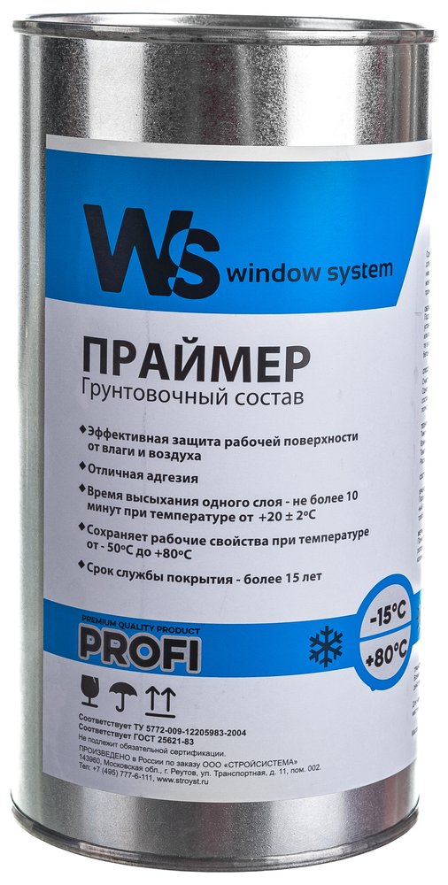 Однокомпонентный грунтовочный состав WINDOW SYSTEM prof каучуковый 1кг WSprimer1