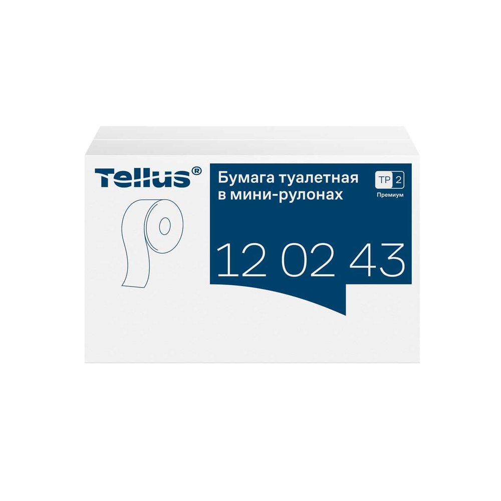 Туалетная бумага Tellus Premium 170 м 2-слойная белая 120243 124543 22172