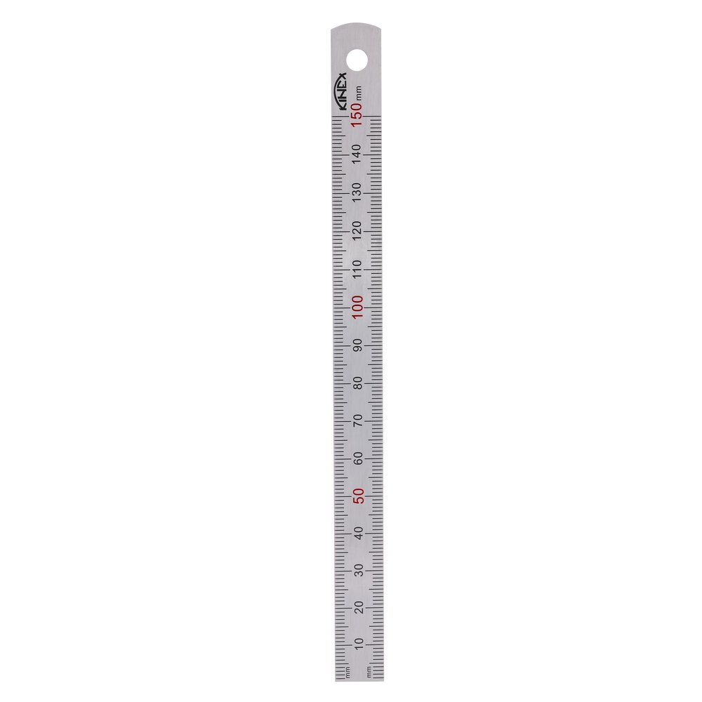 Стальная линейка 150х13х0,5 мм, шкала 1 мм Kinex (K-MET) 1022-0