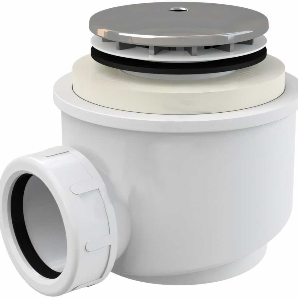 Сифон для поддона Alca Plast 1 1/2x40 h-72 мм, слив крышка, D-71 мм A47CR-50