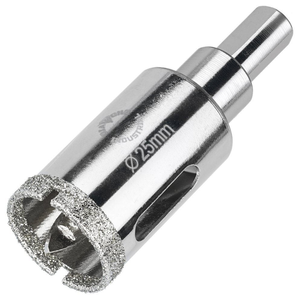 Коронка алмазная по керамограниту и керамике с центрирующим сверлом 25 мм Diamond Industrial DIDCSC025