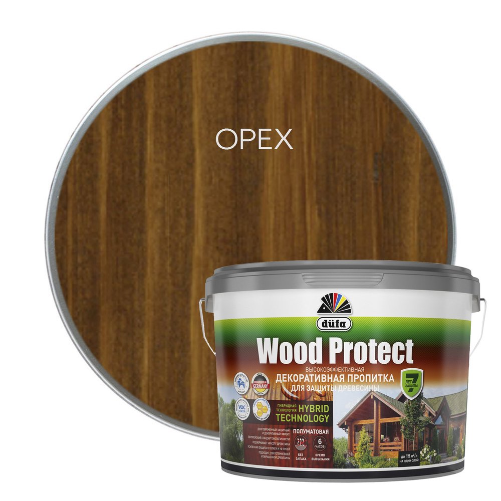 Пропитка Dufa WOOD PROTECT орех, 9 л МП00-011081
