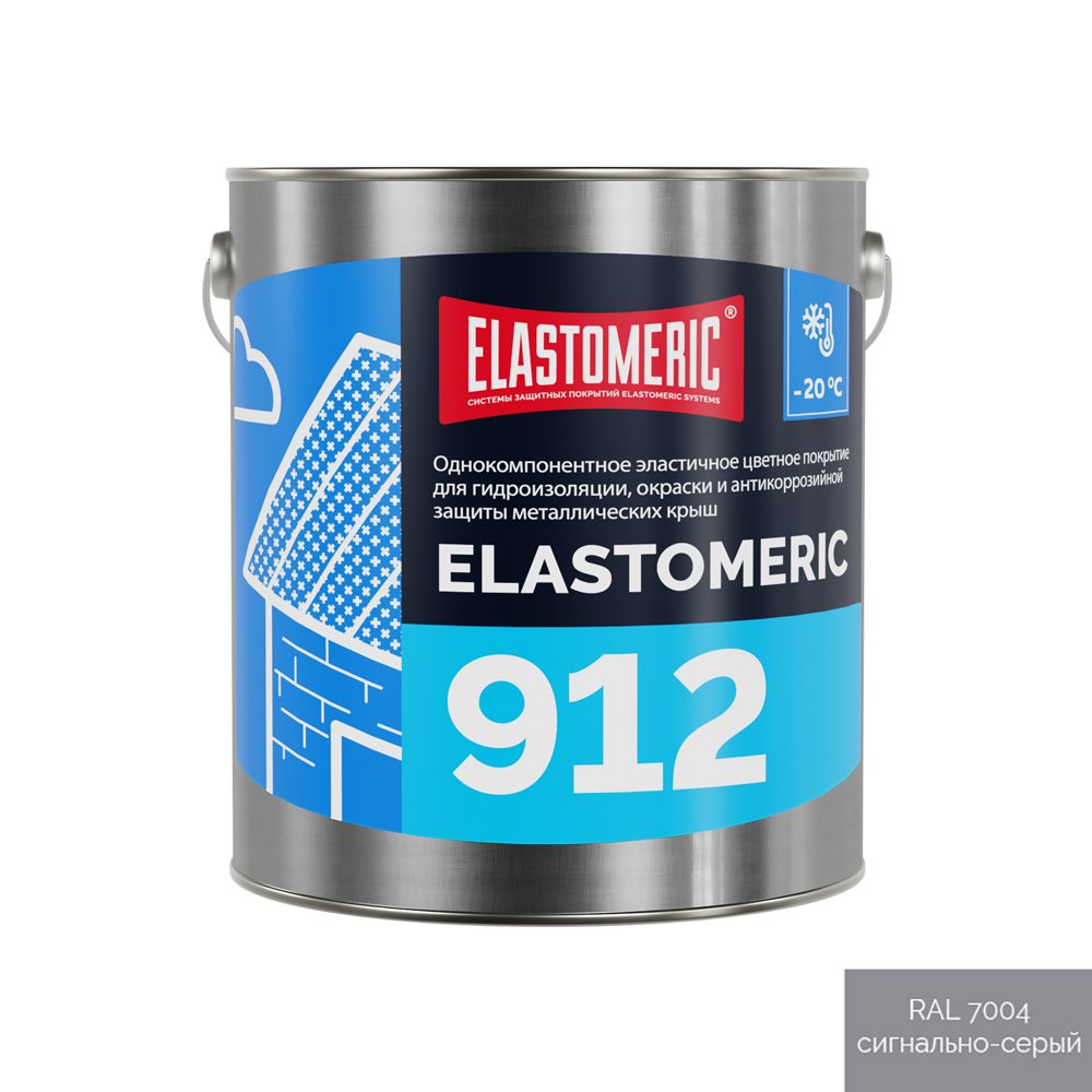 Зимняя гидроизоляционная мастика для металлических кровель Elastomeric Systems ELASTOMERIC 912 3кг., сигнально-серый 912003