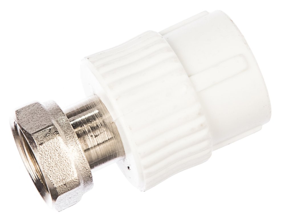 Муфта с накидной гайкой PRO AQUA PP-R белая d-20 мм 1/2' PA29008b