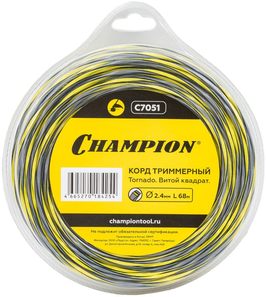 Триммерный корд Champion Tornado 2.4 мм 68 м C7051