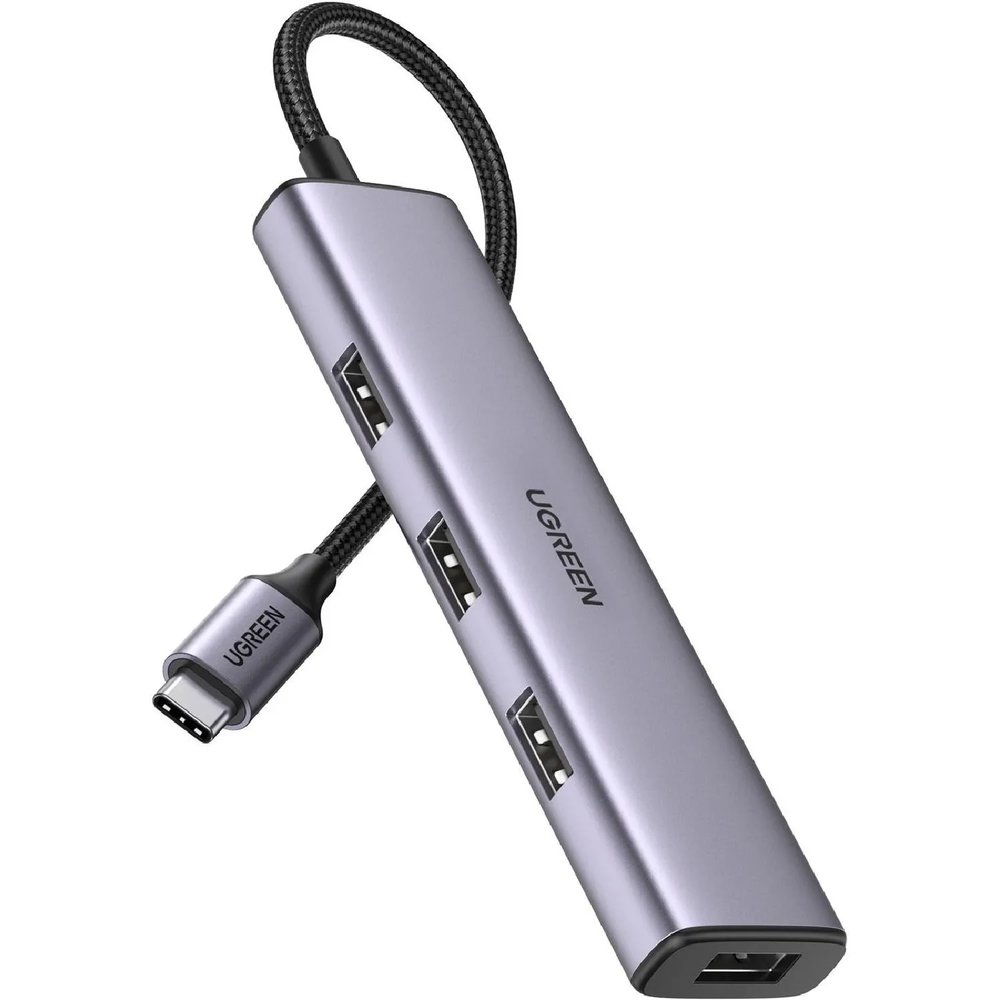 Разветвитель USB Ugreen CM473 (20841) USB-C to 4xUSB 3.0 Hub. серый