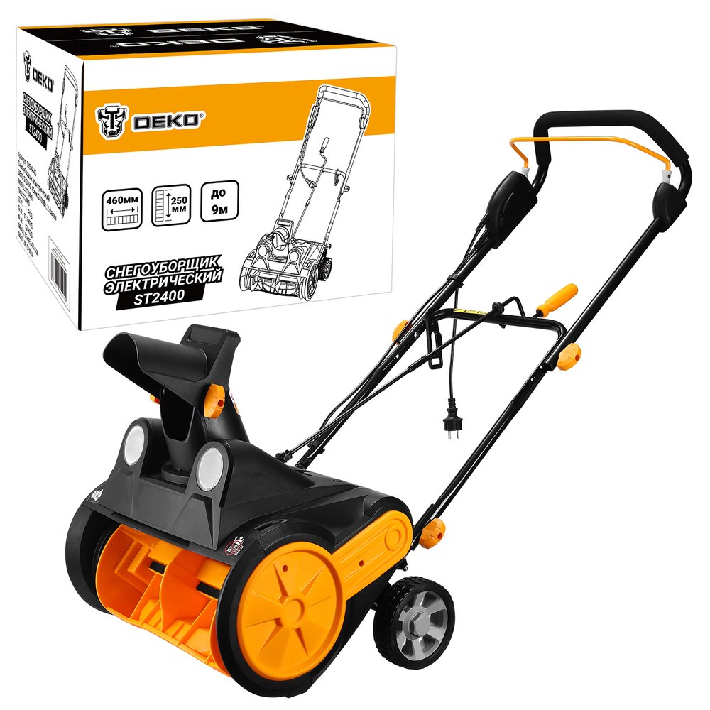Снегоуборщик электрический DEKO ST2400, 46 см, 2400 Вт, 2 фары 085-4446