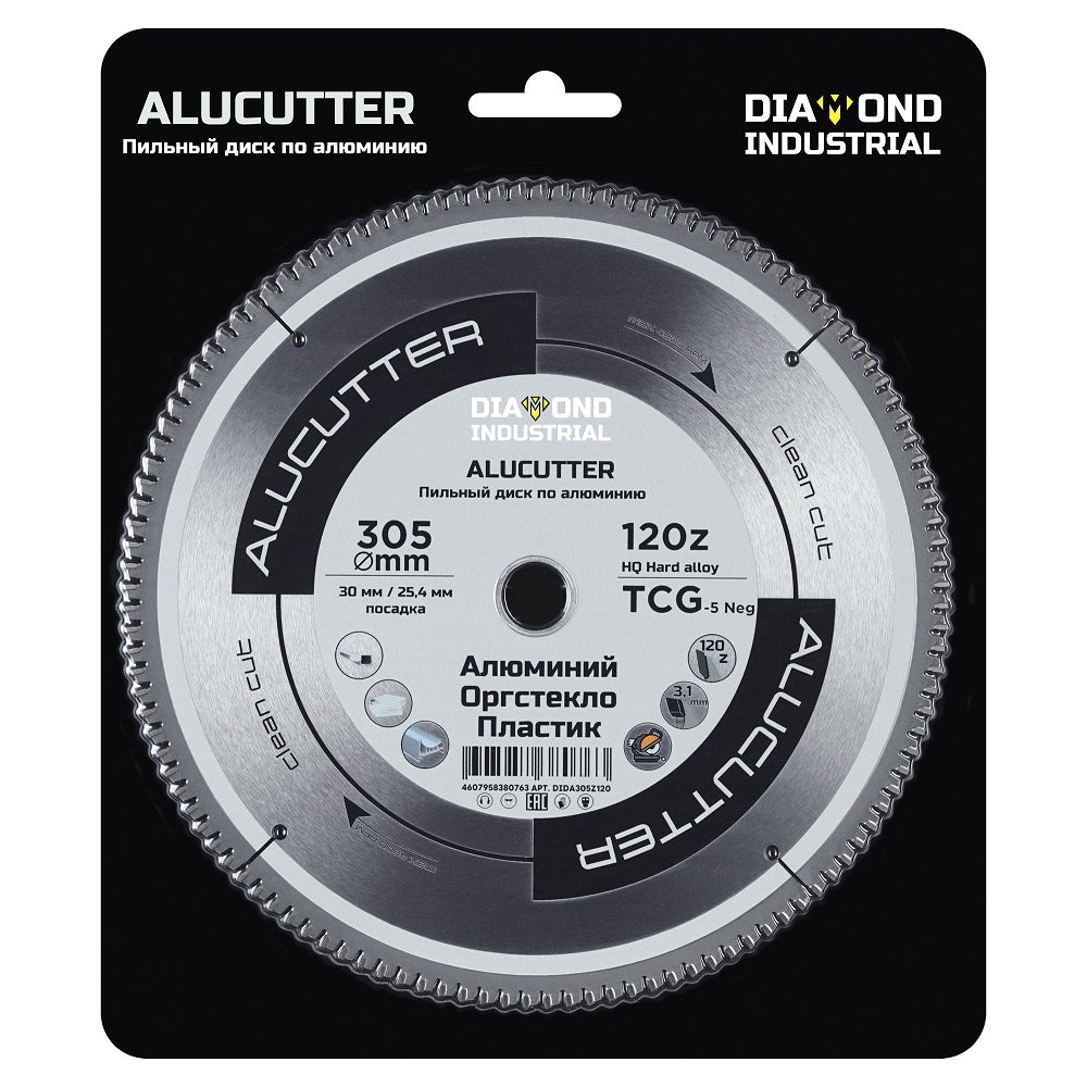 Диск пильный по алюминию, пластику AluCutter 305x30/25.4 мм, Z=120 tcg Diamond Industrial DIDA305Z120