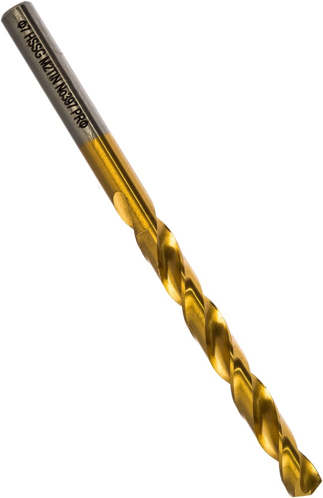 Сверло по металлу Профоснастка 7 мм HSS M2 TIN/135 DIN 338, 10 шт., №397 30202077