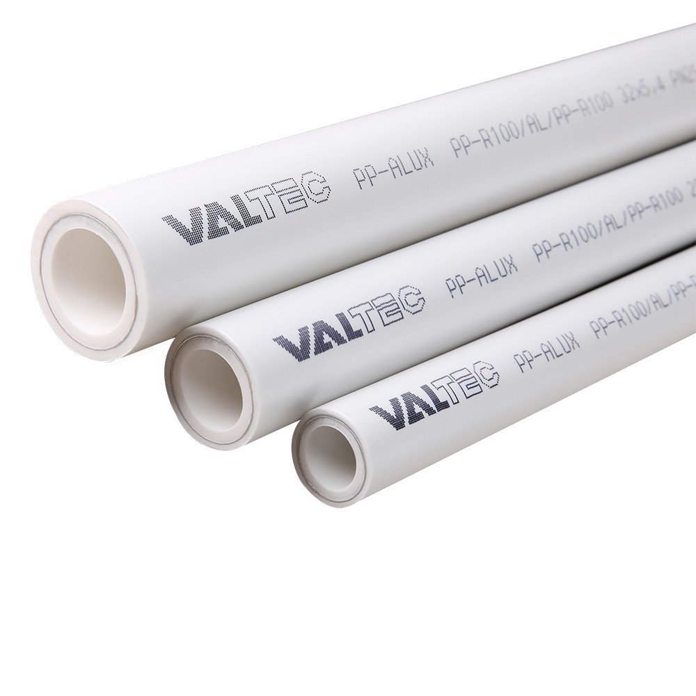 Труба Valtec PP-ALUX, арм. алюминием, PN 25, 50 MM белый (4м) VTp.700.AL25.50