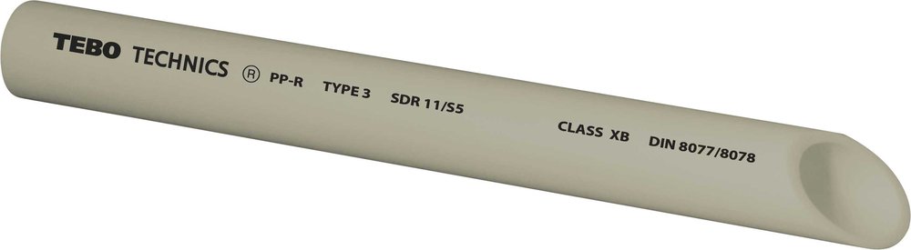 Труба TEBO PPR 63x5,8мм SDR11 4м серый 031010107