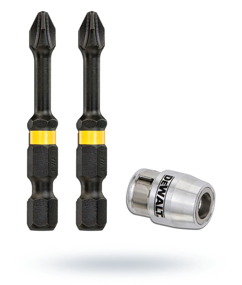 Биты Ph2, 57 мм, 2 шт + держатель MAGNETIC SCREW LOCK DEWALT DT70536T