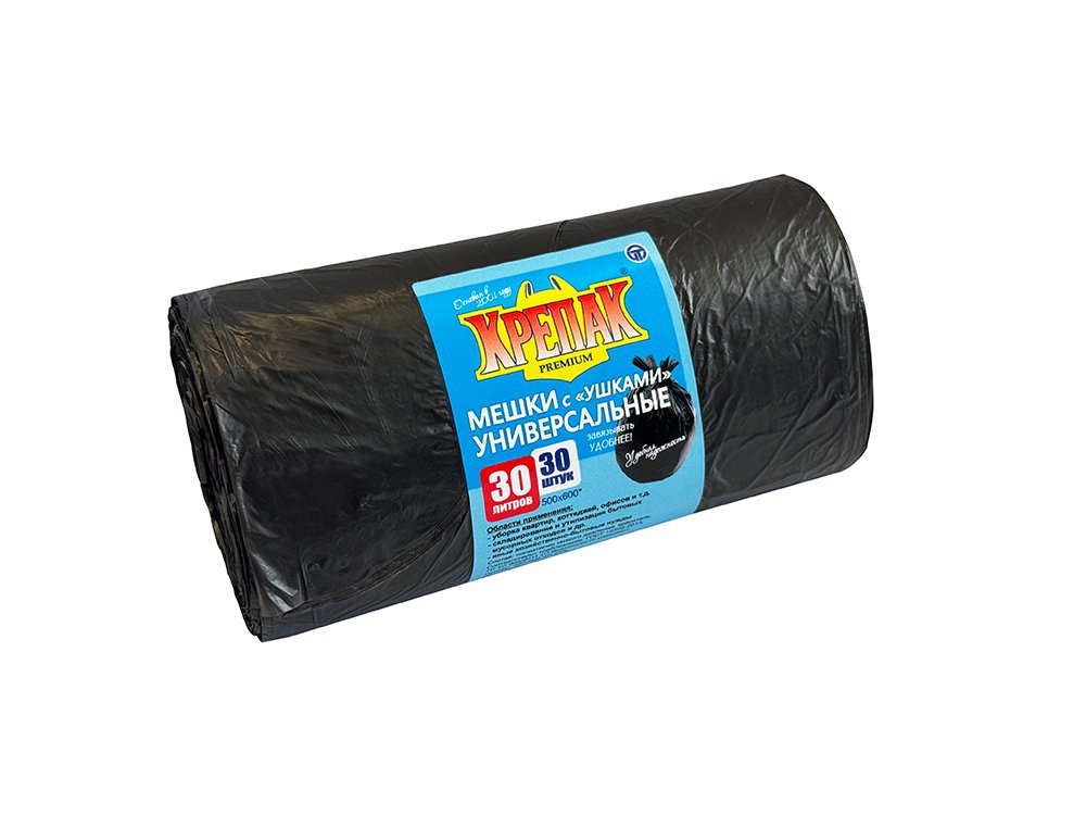 Мешки для мусора с ушками 30 л, 30 шт Крепак 4607075710450