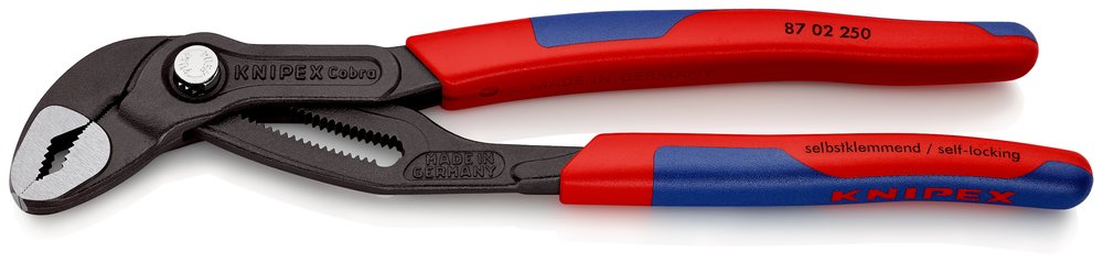 Переставные клещи Knipex Cobra, 50 мм (2'), 250 мм, серые, 2К ручки, KN-8702250SB