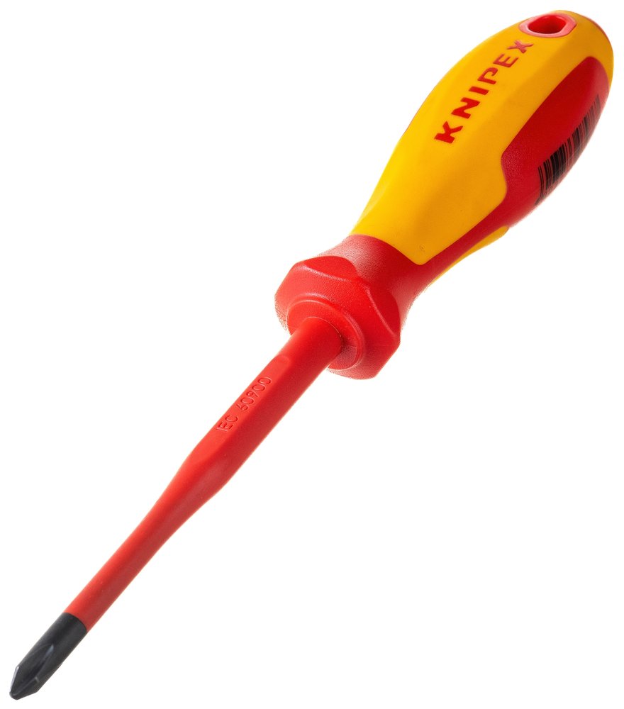 Крестовая отвертка KNIPEX PH2 тонкая, VDE, длина лез 100 мм, L-212 мм KN-982402SL