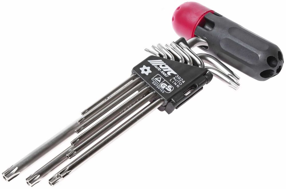 Набор ключей TORX Г-образных JTC T10H - T50H, 9 предметов, 3924 668554