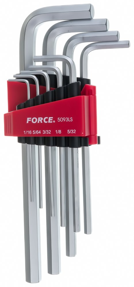 Набор Г-образных дюймовых средних шестигранников FORCE 5093LS