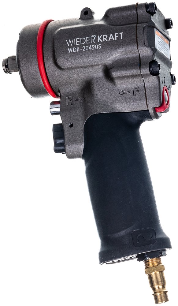 Компактный пневматический ударный гайковерт WIEDERKRAFT 1/2', 1200 Нм, 119 мм  WDK-20420S