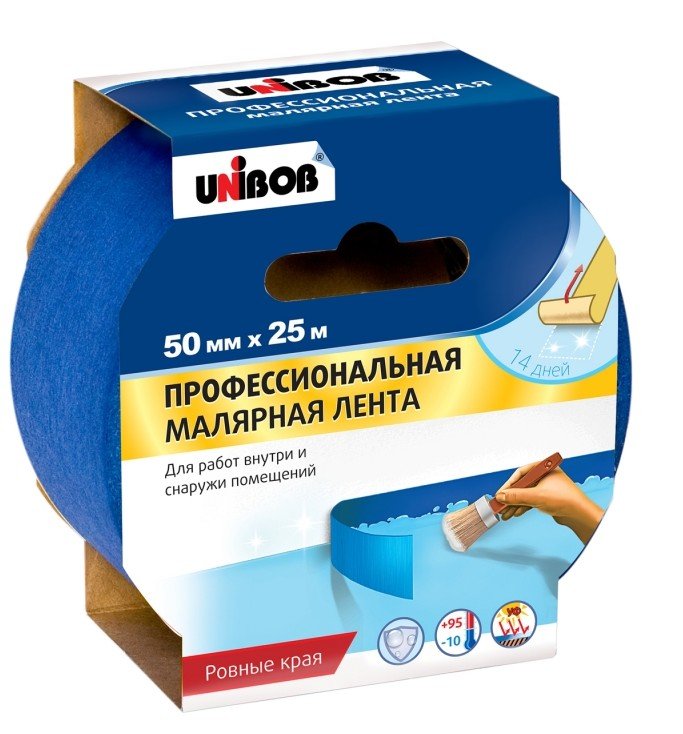Малярная лента UNIBOB профи 50 мм х 25 м 134850
