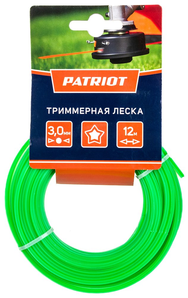 Леска для триммера (3.0 мм, 12 м, звезда) PATRIOT 300-12-3 805205123