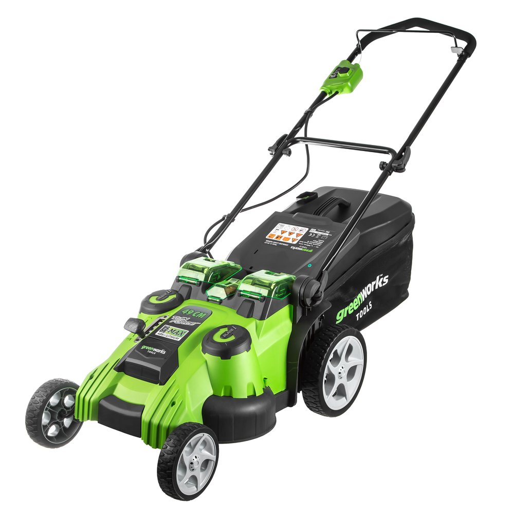 Газонокосилка аккумуляторная GreenWorks TwinForce G40LM49DB, 40V, 49 см, c 1хАКБ 4 Ач c USB и ЗУ 2500207USB4